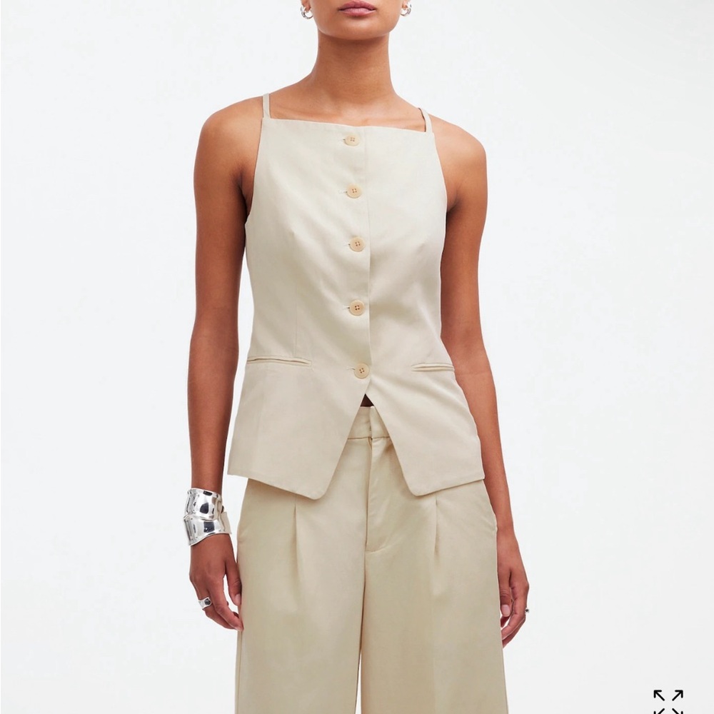 NWT Madewell Vest, Size 2 Linen/cotton blend